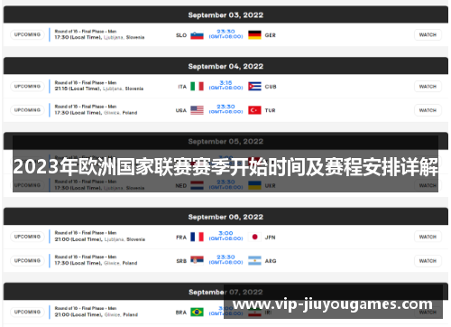 2023年欧洲国家联赛赛季开始时间及赛程安排详解 2023年欧洲国家联赛赛季开始时间及赛程安排详解